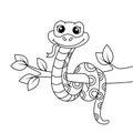 Cute snake. Black and white vector illustration Royalty Free Stock Photo